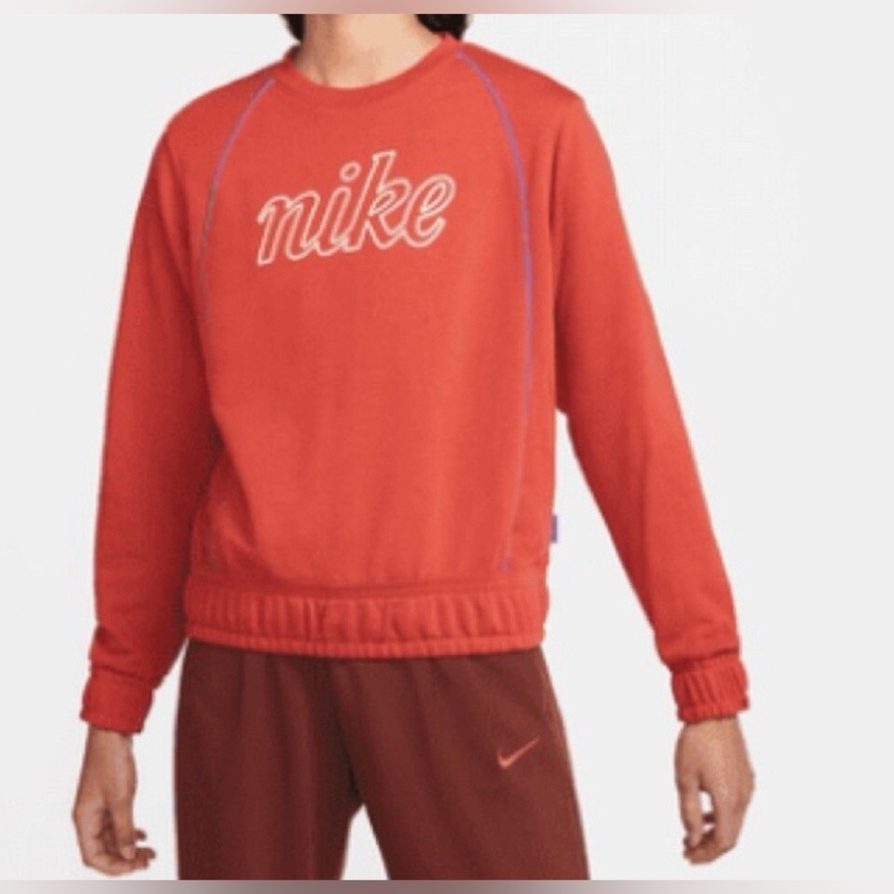 Nike Women's Sportswear Crewneck Icon Clash French Terry Top In Red Small